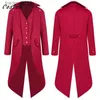 Anime Costumes Médiéval Rétro Rouge Tuxedo Tailcoat Hommes Veste Manteaux Swallowtail Dust Cosplay Steam Punk Venez Robe Europe Uniforme L231027