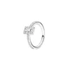 Bagues de cluster Fleur Rose Or Rose 925 Sterling Argent Bague Ouverte Pour Femmes Fille Sparkling Couronne Solitaire Fine Bijoux Cadeau de Saint Valentin