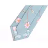 Yay bağları 7cm açık mavi kravat erkekler için iş takım elbise kravat yüksek kaliteli moda resmi boyun kravat erkek çiçek baskısı pamuk bağları 231027