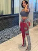 Spodnie damskie Capris dziwne druk drukują Elastyczne kobiety wysokiej talii Spodnie Y2K vintage na zewnątrz swobodne dzikie modne mody Hipsterowe spodnie streetwearne 231027