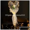 Party Decoration Led Bobo Balloon Flashing Light Heart Shaped Rose Flower Ball Transparent Valentines Day Gift Drop Delivery Dhcbj H Dhvhj