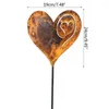 Garden Decorations Outdoor Rusty Metal Love Column Decoration Courtyard Lawn Art Wrought Iron Ornaments Retro Heart Gifts