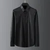 Men's Casual Shirts Autumn And Winter Front Rear Czech Rhinestone Stamped Shirt Long Sleeve Slim Fit Top