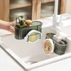 Kitchen Storage Faucet Rack Wrought Iron Sink Hanging Bag Drain Basket Accessories Organizer