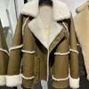 Women's Leather YOLOAgain 2023 Winter Warm Oversized Lamb Fur Shearling Jacket Women Real Coat Ladies Overcoat