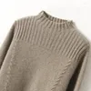 Women's Sweaters 2023 Autumn And Winter Pure Wool Sweater Half Turtleneck Thickened Pullover All-match Bottoming Shirt