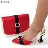 Dress Shoes Nigerian Style Elegant Woman With Bag Sets Italian Decorated Crystal High Heels And Set For Party