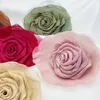 Flores decorativas 10 peças 10cm tecido chiffon organza rosa flor remendo artesanal diy artesanato crianças headwear decoração roupas colar