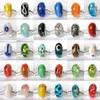 Pretty 925 Silver Loose Murano Beads Lampwork Glass Beads Fit Biagi European Charm Bracelets 100pcs2089