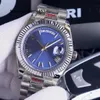 Luxe horloge Clean Factory Rolaxes horloge Zilveren kast Blauw 18 wijzerplaat 40 mm DAG DATUM Automatisch vegend horloge Roestvrij stalen armband glow-in-the-dark Hoge kwaliteit