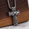 Pendant Necklaces Classic Men's Stainless Steel Metal Necklace Featuring Kinked Cross