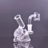 Bong en verre de taille de paume narguilés 10mm femelle recycleur conduites d'eau de plate-forme pétrolière facile à mettre dans la poche en verre barboteur tuyau de fumée avec 4mm d'épaisseur Quartz Banger clou brûleur à huile