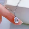 سلاسل S925 Silver Necklace 7 10 مياه بسيطة إسقاط قلادة الترقوة سلسلة 5A مصنع الزركون العرض المباشر