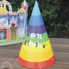 Party Hats 10st Papper Cone Födelsedagshattar Klä upp flickor pojkar första färgglada randiga hattfestdekorationer vuxna barn 231027