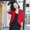 Ternos femininos verão terno fino fino wiast pequeno blazer coreano moda profissional usar meia manga jaqueta casual casaco de escritório