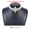 Choker Luxus Glänzenden Strass Kreuz Halskette Für Frauen Französisch Elegante Vintage Multi Layered Perle Weibliche Party Abendessen Schmuck