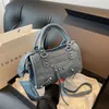 Bags Store Outlet Small Design for Women 2023 New Rivet Underarm sling one Shoulder Crossbody Spicy Girl Motorcycle Bag Texture