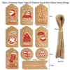 Kerstversiering 50 stuks Vrolijk Kraft Tags Cadeaupapier Hang Tag Kerstkaarten Kerstboom Hangend Label Jaarkaart Decor 231027