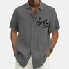 Camicie casual da uomo Camicia di lino Couverture estiva Maniche corte Nero Blu Cachi Grafica Abbigliamento per le vacanze