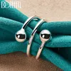 Cluster Rings 925 Sterling Silver Double Smooth 8mm Beads Ball Ring For Woman Man Fashion Wedding Engagement Party Gift Charm