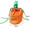Envoltório de presente 10/20pcs Sacos de presente de Halloween Saco de embalagem de veludo laranja com cordão ou truque caixa de presente doces bolsa de Natal favores 231026