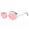 50707 Модные персонализированные маленькие солнцезащитные очки для уличной фотографии с круглыми краями без оправы