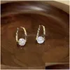 Hoop Huggie Eleganti orecchini a cerchio con fiori in zircone per le donne Ragazze Moda catena in metallo Boucle Doreille Oorbellen Gioiello quotidiano Dhgarden Otnlo