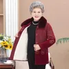 Casaco de pele feminino idosos roupas femininas inverno adicionar veludo quente jaqueta feminina avó roupa casaco parkas outerwear