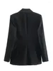 Kvinnors kostymer Mestraf 2023 Kvinnor Sexig svart lappfickor Front Double Breasted Office Wear Blazer Coat Vintage Långärmad kvinna