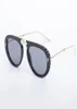 Luxe opvouwbare zonnebril met strass decor modeontwerper zonnebril dames heren bril met groot frame 6 kleuren5851804