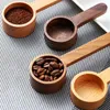 Kaffescoops trä mätsked set kök långa och korta handtagsverktyg