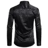 Mens Casual Shirts Mens Floral Black Dress Shirts Stylish Long Sleeve Steampunk Shirt Men Party Club Bar Social Shirt Male Chemise Homme 231027