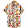 Mäns avslappnade skjortor 3D -tryck skjorta Medieval Clothings Tropical Fruit Hawaiian Harajuku Fashion Style Tiki Big Size Luxury Social Social