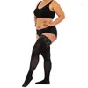 Calzini da donna Calze di grandi dimensioni Calza al ginocchio in pizzo Big Plus Coscia sexy Calza alta ultrasottile Collant trasparente antiscivolo