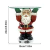 Andra evenemangsfestartiklar harts Santa Claus -statyer som håller Snack Tray Christmas Figur med godis Holder Cake Dessert Stand Fruit Plate för Xmas 231027