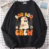 Moletons masculinos Moletons Groovy Boo Crew Enfermeira Fantasma Halloween Engraçado Moletom de Enfermagem Halloween Hoodies Mulheres Roupas Amante Pullovers Tops L231027