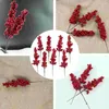 Decorative Flowers 8 Pcs Christmas Red Fruit Artificiales Para Berries Manual Flower Party Bouquet Decorations 2023 2024