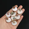 Pendant Necklaces 1pc Fashion Natural Stone Shell Flower Random Color Charm DIY Earrings Necklace Jewelry Accessories Gift