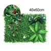 Fleurs décoratives gazon vert artificiel carré plantes de pelouse en plastique décoration murale de la maison facile à nettoyer parfait pour El 40x60cm