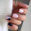 False Nails Short Round Fashion Love French Nail Tips Aurora Full Cover Fake For DIY