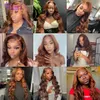 Synthetic Wigs 13x6 Copper Ginger Brown Body Wave Brazilian Human Hair Pre Plucked 13x4 Lace Frontal Transparent 5x5 Closure Wig 231027