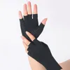 Gants de sport en fibre, demi-doigt, rééducation pressurisée, Silicone, soins antidérapants, tricotés confortablement