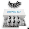 Falska ögonfransar falska ögonfransar 50 par grossist mink bk fluffy 3d fransar 100 grymhet naturlig lång ögonfransförlängning makeup cilios d dhi7n