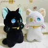 Animaux en peluche 25 cm chat noir et blanc en peluche saisir des animaux en peluche Patung poupées jouets pour enfants cadeaux jouets cadeaux pour enfants fille 231228