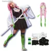 Anime Kostuums Demon Slayers Mitsuri Kanroji Cosplay Komen Kimono Volwassen Kinderen Anime Disfraces L231027