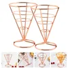 Flatware Sets 2 Pcs Cone Snack Holder Appetizer Serving Racks Fries Metal French Stand Stainless Steel Basket