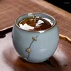 Tea Cups Officiell ugn Bakad Nail Master Cup Ceramic Single Can Gracked Glaze Person Dedikerad presentförpackning