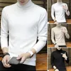 Pulls pour hommes Hommes Turtleneck Pull élégant Slim Fit Coupe-vent Hiver Chaud Un incontournable pour l'automne Couleur unie