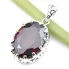 Bijoux du jour de Thanksgiving, pendentifs ovales en grenat rouge, bijoux en argent 925 pour femmes, collier pendentifs, cadeau pour mère, P0006287P