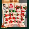 Hårtillbehör Julklämmor Set Fashion Santa Claus Headwear Tree Elk Barrettes Söt flicka sidoklipp till försäljning